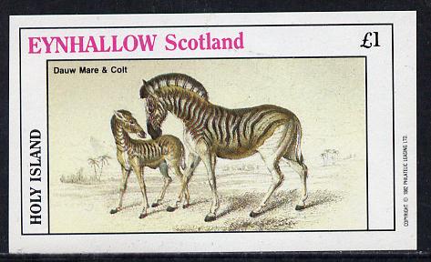 Eynhallow 1982 Horses #2 imperf souvenir sheet (£1 value) unmounted mint, stamps on animals    horses