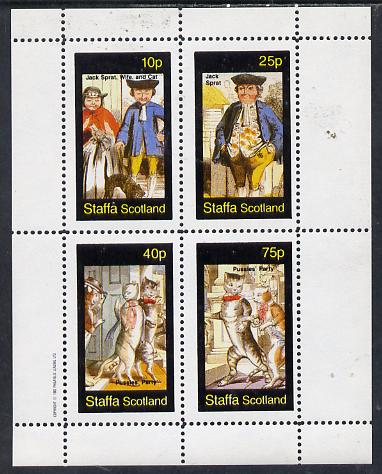 Staffa 1982 Cats From fairy Tales (Pussies' Party #1) perf set of 4 unmounted mint, stamps on , stamps on  stamps on cats    fairy tales    literature 