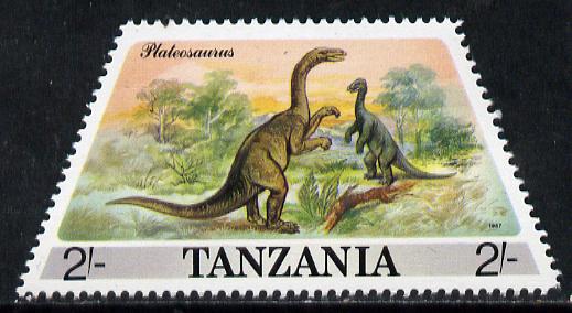 Tanzania 1988 Plateosaurus 2s (from Prehistoric & Modern Animals set of 8) SG 550 (tete-beche horiz pairs available pro rata) unmounted mint, stamps on dinosaurs