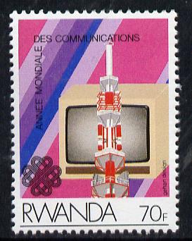 Rwanda 1984 Communications 70f (Television & Antenna) SG 1192*, stamps on , stamps on  tv , stamps on 