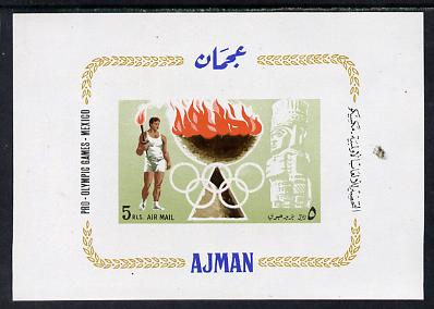 Ajman 1967 Mexico Olympics imperf m/sheet unmounted mint (Mi BL 16), stamps on , stamps on  stamps on sport     olympics