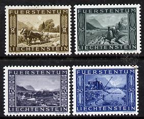 Liechtenstein 1943 Irrigation of Canal set of 4 (lightly mounted mint) Mi 218-21