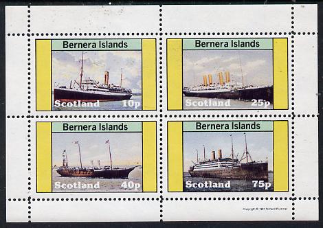 Bernera 1981 Liners perf set of 4 values unmounted mint (10p to 75p), stamps on , stamps on  stamps on ships