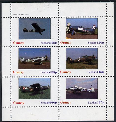 Grunay 1982 Light Aircraft perf set of 6 values (15p to 75p) unmounted mint, stamps on , stamps on  stamps on aviation