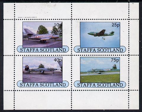 Staffa 1982 Military Jets #4 perf  set of 4 values (10p to 75p) unmounted mint, stamps on , stamps on  stamps on aviation