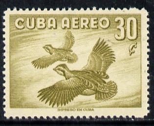 Cuba 1956 Bobwhite 30c (from Air set) unmounted mint SG 778, stamps on birds