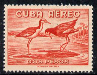 Cuba 1956 Jacana 2p red (from Air set) unmounted mint SG 785, stamps on birds