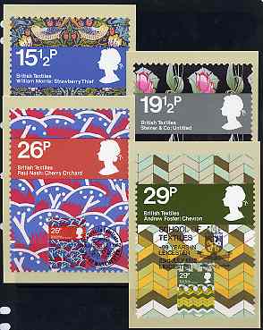 Great Britain 1982 British Textiles set of 4 PHQ cards with appropriate stamps each very fine used with first day cancels, stamps on , stamps on  stamps on textiles