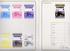 Tuvalu - Nukufetau 1986 Locomotives #2 (Leaders of the World) 60c (Union Railroad Class S-7) set of 7 imperf progressive proofs comprising the 4 individual colours plus 2..., stamps on railways