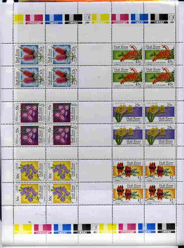 Cinderella - Hutt River Province 1986 Wild Flowers complete sheet of 24 (4 sets of 6) unmounted mint , stamps on , stamps on  stamps on flowers