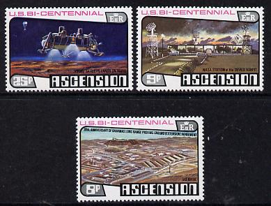 Ascension 1976 Bicentenary of USA set of 3, SG 219-21 unmounted mint, stamps on , stamps on  stamps on americana     space