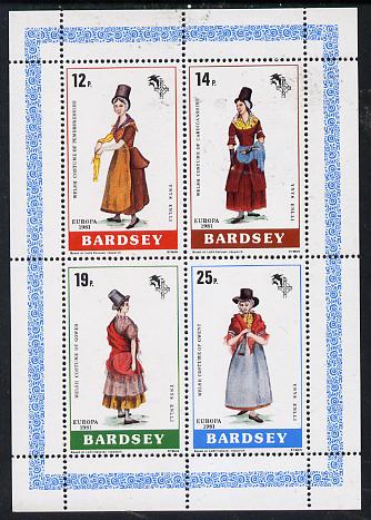 Bardsey (British Local) 1981 EUROPA (Welsh Costumes) set of 4 unmounted mint, stamps on costumes    europa