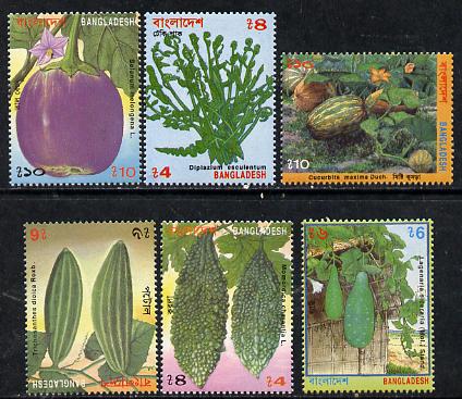 Bangladesh 1994 Vegetables set of 6 unmounted mint, SG 541-46, stamps on , stamps on  stamps on food