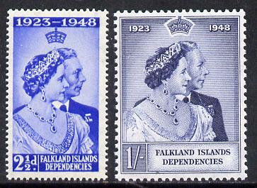 Falkland Islands Dependencies 1948 KG6 Royal Silver Wedding set of 2 unmounted mint SG G19-20, stamps on , stamps on  stamps on , stamps on  stamps on  kg6 , stamps on  stamps on 