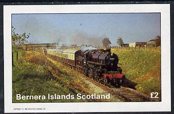 Bernera 1982 Steam Locos #05 imperf deluxe sheet (£2 value) unmounted mint, stamps on railways