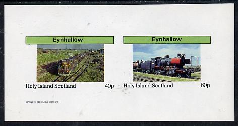 Eynhallow 1982 Steam Locos #08 imperf  set of 2 values (40p & 60p) unmounted mint, stamps on , stamps on  stamps on railways