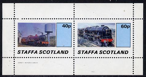 Staffa 1982 Steam Locos #04 perf  set of 2 values (40p & 60p) unmounted mint, stamps on , stamps on  stamps on railways