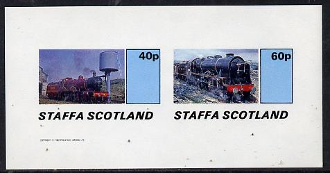 Staffa 1982 Steam Locos #04 imperf  set of 2 values (40p & 60p) unmounted mint , stamps on railways