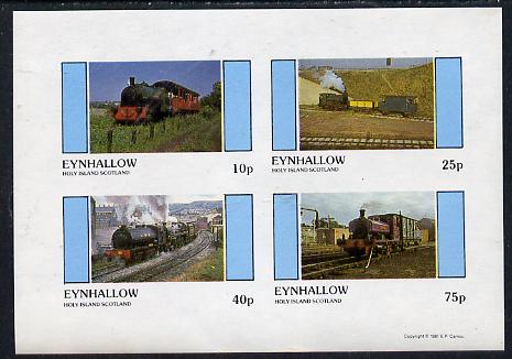 Eynhallow 1981 Steam Locos #02 imperf  set of 4 values unmounted mint, stamps on , stamps on  stamps on railways