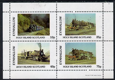 Eynhallow 1981 Steam Locos #03 perf  set of 4 values unmounted mint, stamps on railways