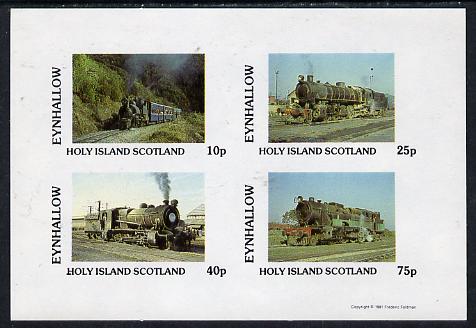 Eynhallow 1981 Steam Locos #03 imperf  set of 4 values unmounted mint, stamps on railways
