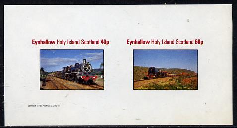 Eynhallow 1982 Steam Locos #09 imperf  set of 2 values (40p & 60p) unmounted mint, stamps on , stamps on  stamps on railways