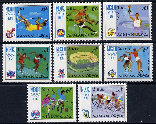 Ajman 1968 Mexico Olympics perf set of 8 unmounted mint Mi 247-54