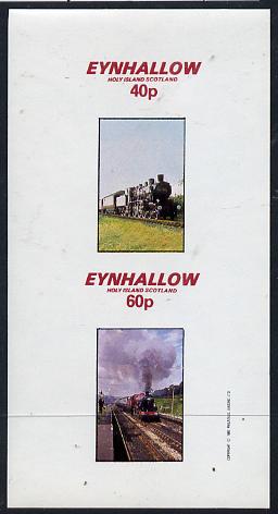 Eynhallow 1982 Steam Locos #10 imperf  set of 2 values (40p & 60p) unmounted mint, stamps on , stamps on  stamps on railways