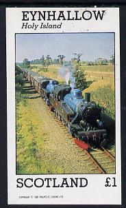Eynhallow 1982 Steam Locos #10 imperf souvenir sheet (£1 value) unmounted mint, stamps on railways