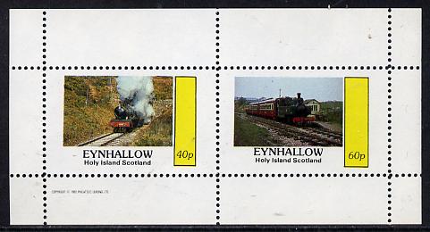 Eynhallow 1982 Steam Locos #11 perf  set of 2 values (40p & 60p) unmounted mint, stamps on , stamps on  stamps on railways