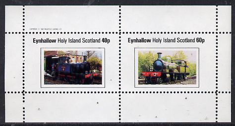 Eynhallow 1982 Steam Locos #12 perf  set of 2 values (40p & 60p) unmounted mint, stamps on , stamps on  stamps on railways