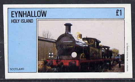 Eynhallow 1982 Steam Locos #12 imperf souvenir sheet (£1 value) unmounted mint, stamps on railways