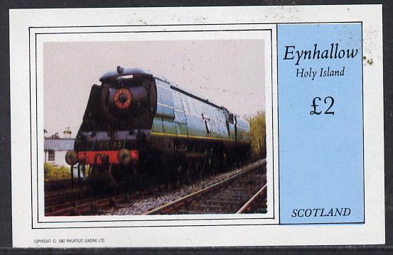 Eynhallow 1982 Steam Locos #12 imperf deluxe sheet (£2 value) unmounted mint, stamps on railways