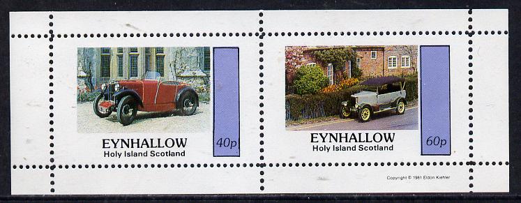 Eynhallow 1981 Cars #1 perf  set of 2 values (40p & 60p) unmounted mint, stamps on , stamps on  stamps on cars, stamps on  stamps on  mg , stamps on  stamps on 