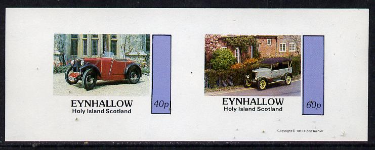 Eynhallow 1981 Cars #1 imperf  set of 2 values (40p & 60p) unmounted mint, stamps on , stamps on  stamps on cars, stamps on  stamps on  mg , stamps on  stamps on 