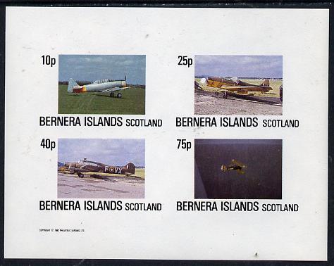 Bernera 1982 Aircraft #02 imperf  set of 4 values (10p to 75p) unmounted mint , stamps on , stamps on  stamps on aviation