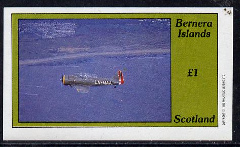 Bernera 1982 Aircraft #02 imperf souvenir sheet (Â£1 value) unmounted mint, stamps on aviation