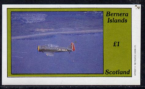 Bernera 1982 Aircraft #02 imperf souvenir sheet (£1 value) unmounted mint, stamps on aviation