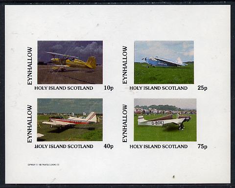 Eynhallow 1982 Light Aircraft #3 imperf  set of 4 values (10p to 75p) unmounted mint , stamps on , stamps on  stamps on aviation