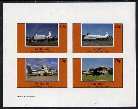 Eynhallow 1982 Aircraft #4 imperf  set of 4 values (10p to 75p) unmounted mint, stamps on , stamps on  stamps on aviation