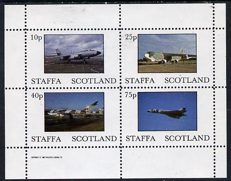 Staffa 1982 Military Jets perf  set of 4 values (10p to 75p) unmounted mint, stamps on , stamps on  stamps on aviation