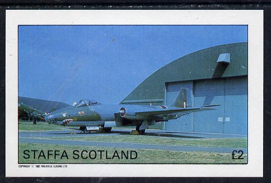 Staffa 1982 Military Jets imperf deluxe sheet (£2 value) unmounted mint, stamps on aviation