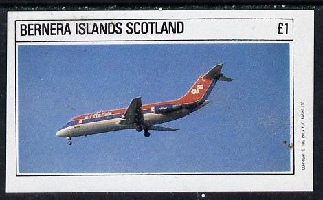 Bernera 1982 Airliners imperf souvenir sheet (£1 value) unmounted mint, stamps on aviation