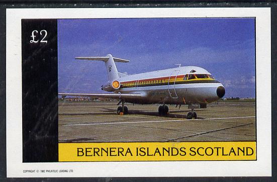 Bernera 1982 Airliners imperf deluxe sheet (Â£2 value) unmounted mint, stamps on , stamps on  stamps on aviation