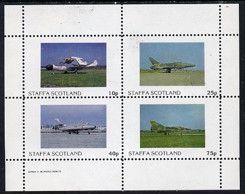 Staffa 1982 Military Jets #2 perf  set of 4 values (10p to 75p) unmounted mint, stamps on , stamps on  stamps on aviation