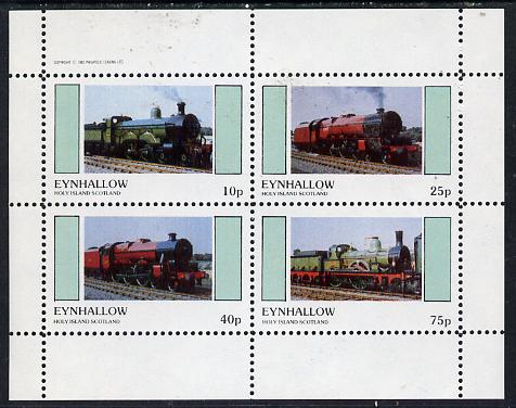 Eynhallow 1982 Steam Locos #13 perf  set of 4 values (10p to 75p) unmounted mint, stamps on , stamps on  stamps on railways