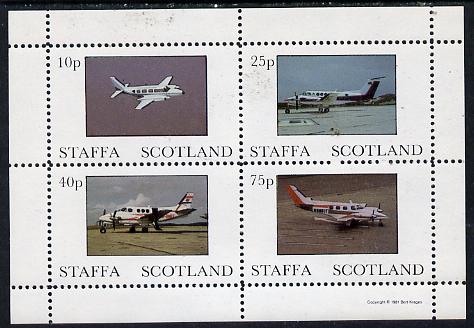 Staffa 1981 Light Aircraft #1 perf  set of 4 values unmounted mint, stamps on , stamps on  stamps on aviation