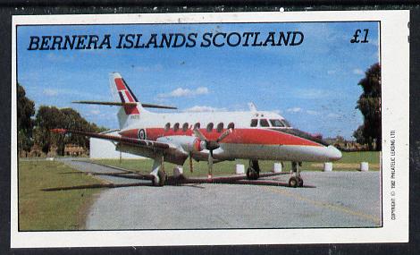 Bernera 1982 Aircraft #03 imperf souvenir sheet (£1 value) unmounted mint, stamps on aviation