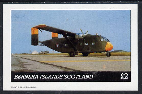 Bernera 1982 Aircraft #03 imperf deluxe sheet (£2 value) unmounted mint, stamps on aviation