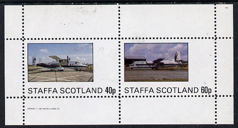 Staffa 1982 Aircraft #1 perf  set of 2 values unmounted mint, stamps on , stamps on  stamps on aviation